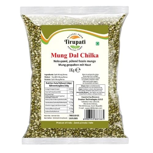 Tirupati Green Moong Dal Split With Skin 1 Kg | Split Green Gram Lentils daily essentials & lifestyle