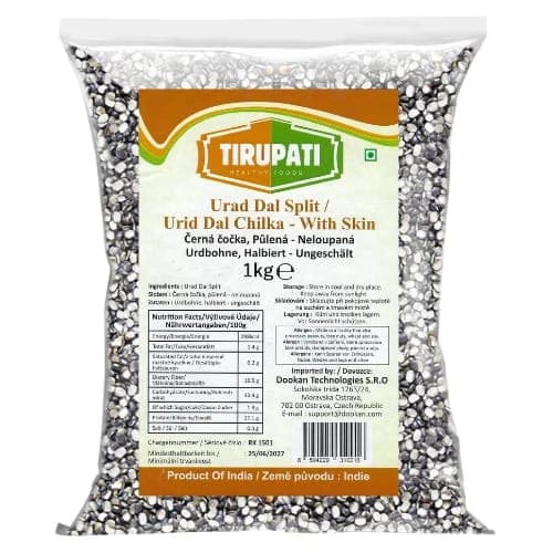 Tirupati Tirupati Black Urad Dal Split With Skin 1 Kg | Split Black Gram Lentils daily essentials & lifestyle