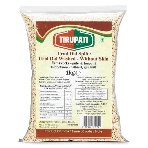 Tirupati Tirupati White Urad Dal Split Without Skin 1 Kg | Split White Gram Lentils daily essentials & lifestyle