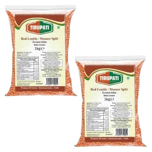 Tirupati Tirupati Red Lentils Masoor Split | Masoor Dal | Pack of 2 x 1 Kg/25KG daily essentials & lifestyle