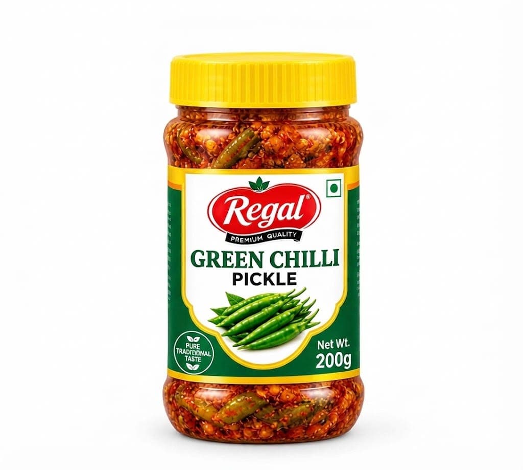 Regal Regal Green Chilli Pickle 200g | Traditional Green Chilli Achar | Spicy Pickle daily essentials & lifestyle
