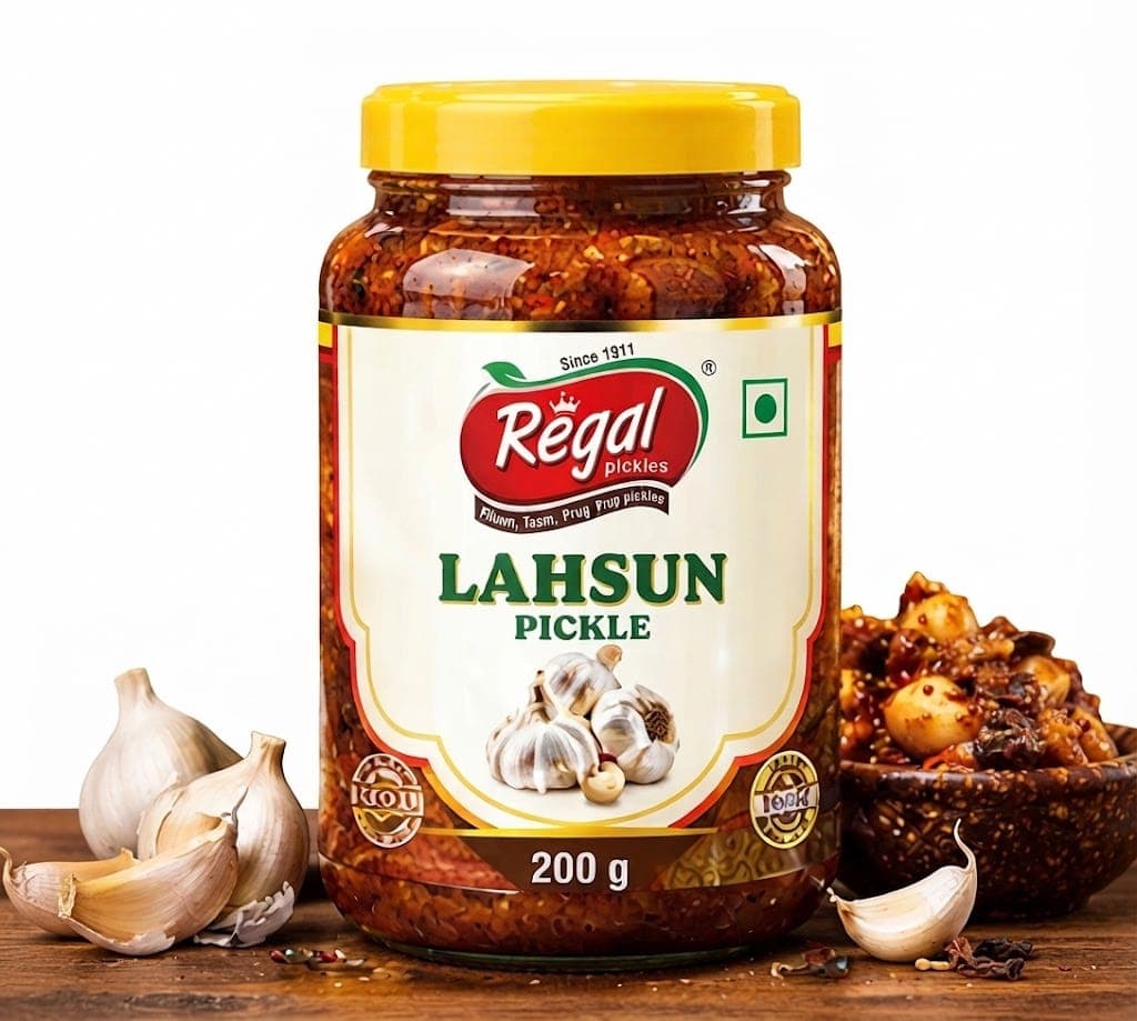 Regal REGAL Garlic Pickle 200g | Traditional Indian Garlic Pickle | Spicy & Tangy Taste daily essentials & lifestyle