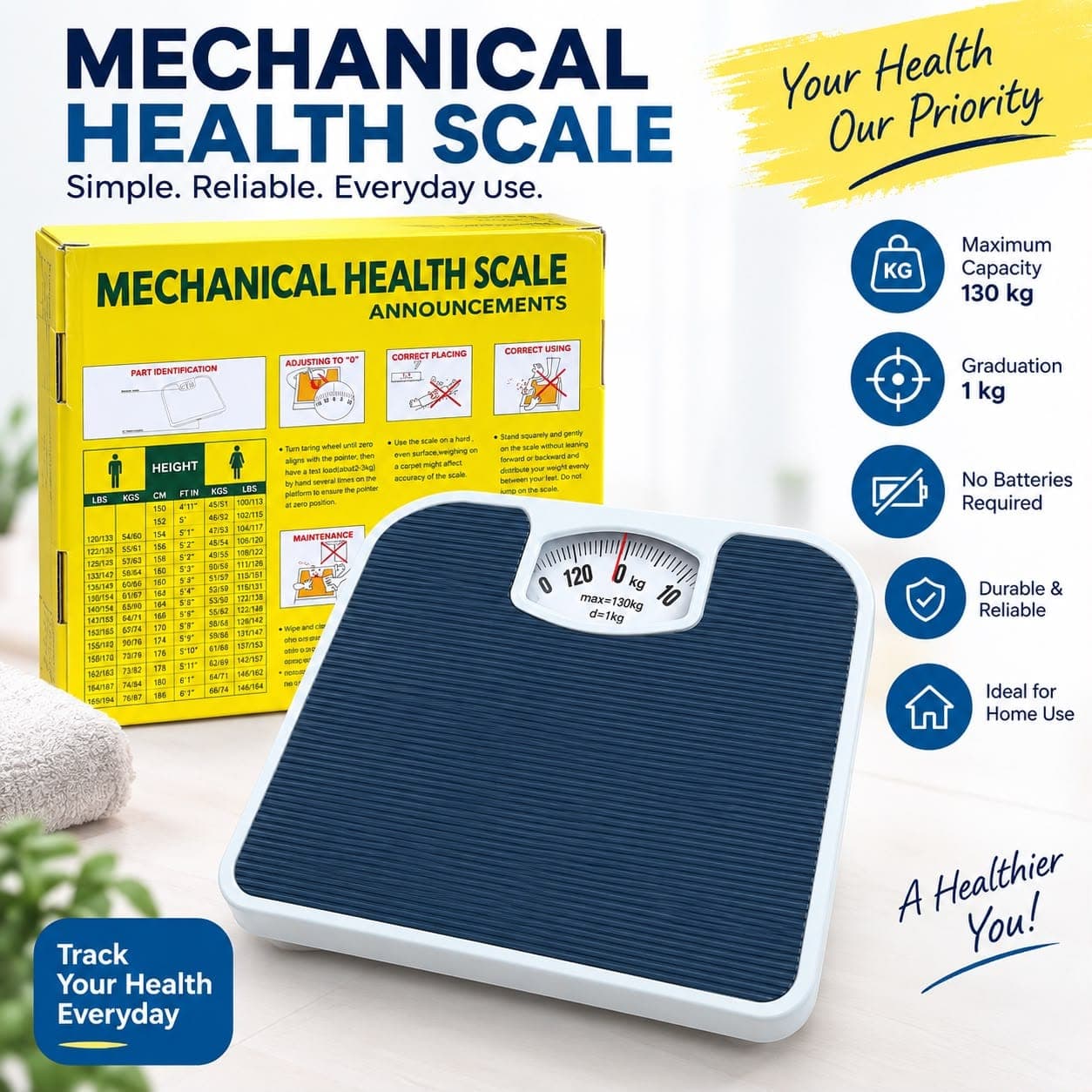 Mechanical Health Scale – Analog Body Weight Scale