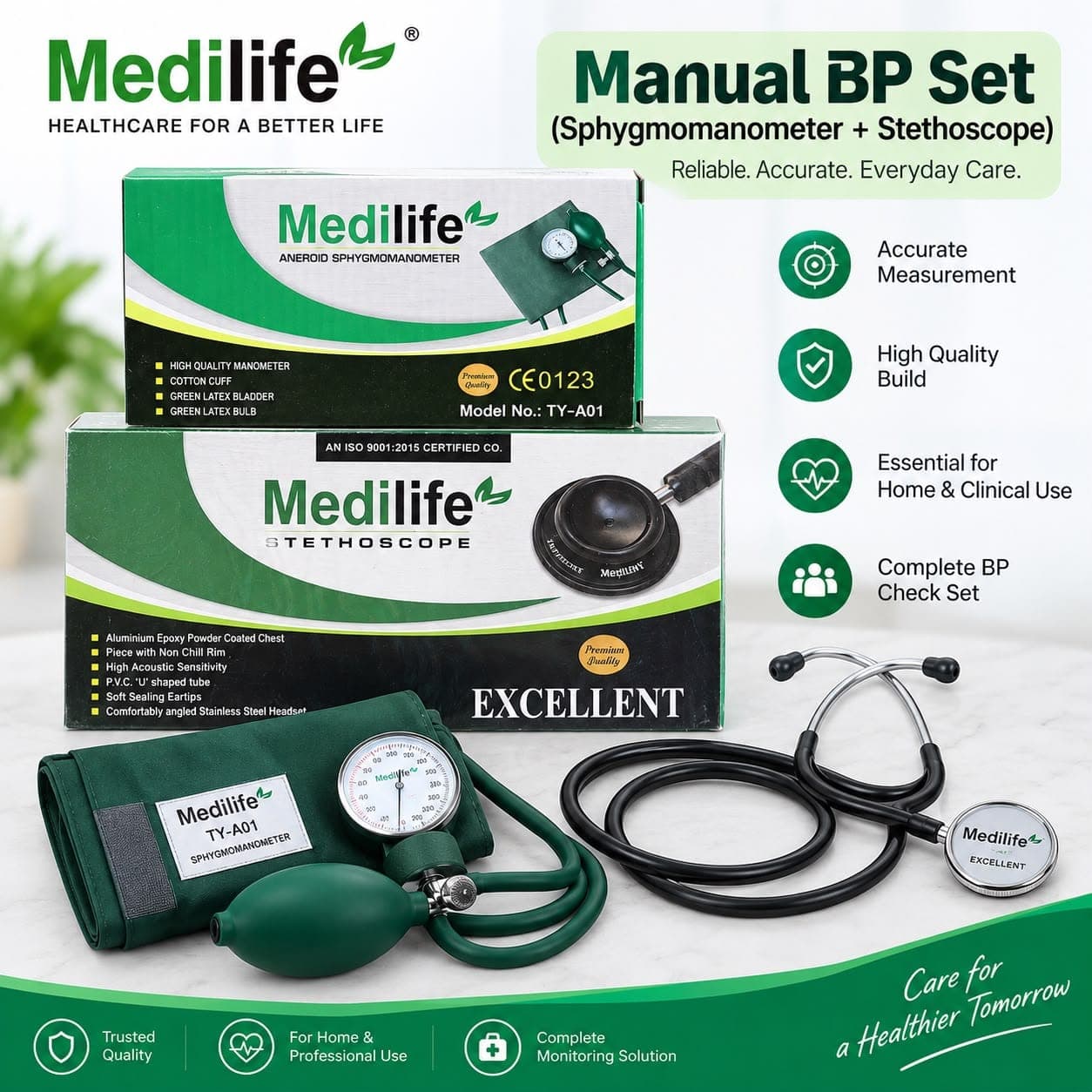 Medilife Manual BP Set with Stethoscope
