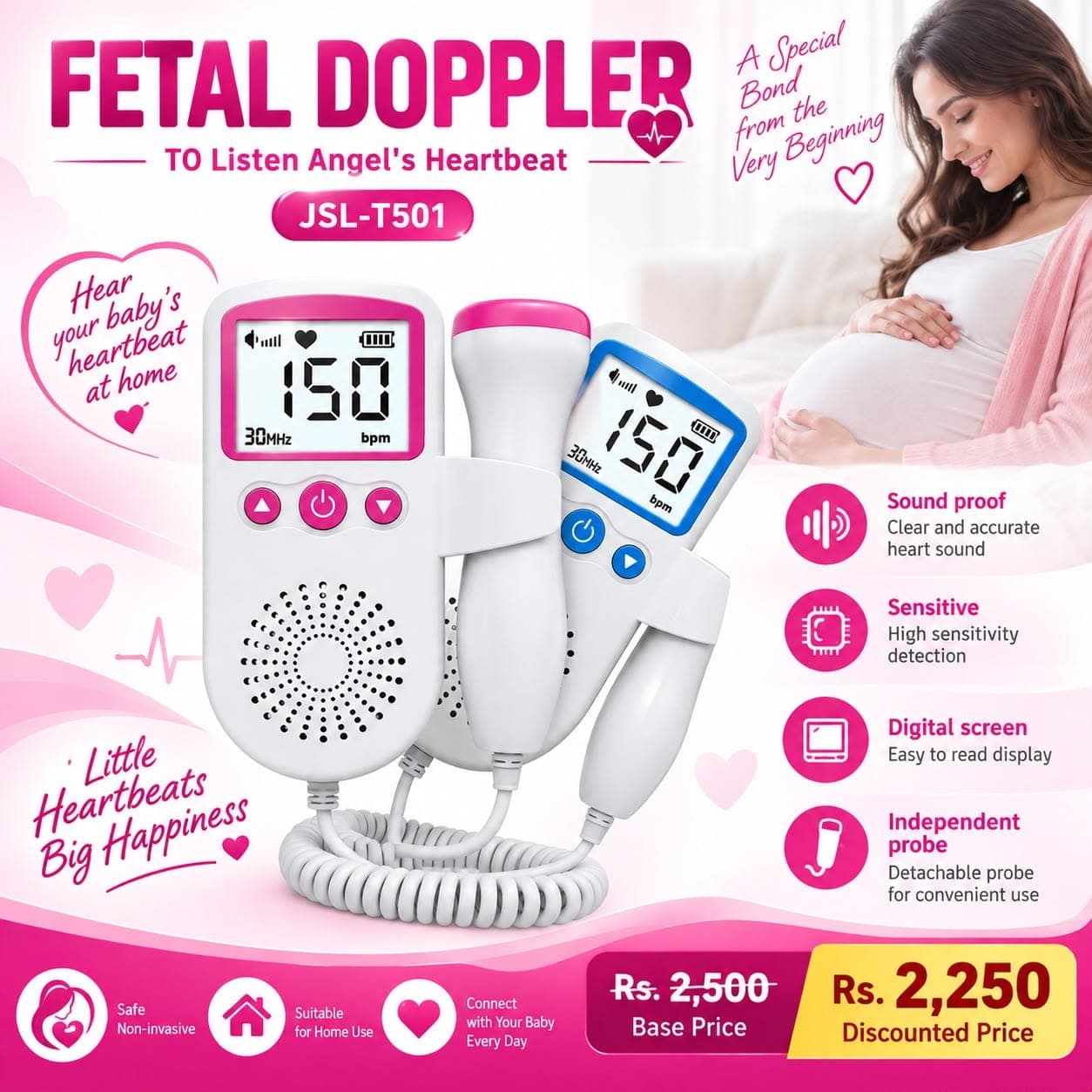 Fetal Doppler JSL-T501 | Fetal Heart Monitor