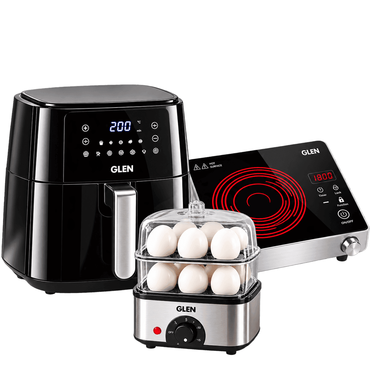GLEN Glen Air Fryer, Induction Cooktop & Egg Boiler Combo daily essentials & lifestyle