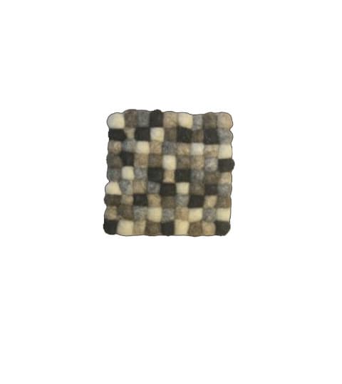 Mithila Handmade Felt Mini Hot Pot Square Shape Multi Color Handicraft Decor
