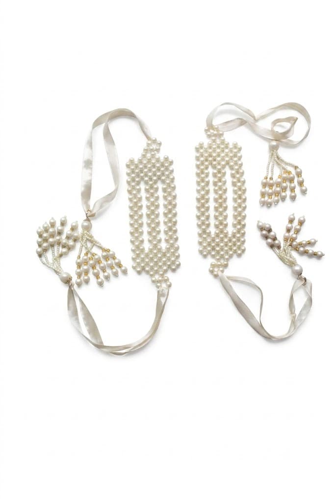 Pearl Curtain Tieback | Decorative Pearl Curtain Holder Bandhanwar Style Curtain Resigner (1 Pair)