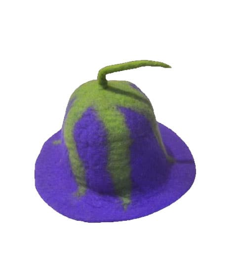 Mithila Handmade Felt Blue Eggplant Hat